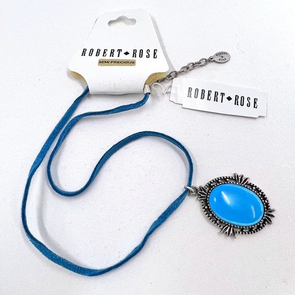 Robert Rose Jewelry - NWT - Robert Rose - Turquoise Color Semi Precious Stone Pendant 16” Necklace